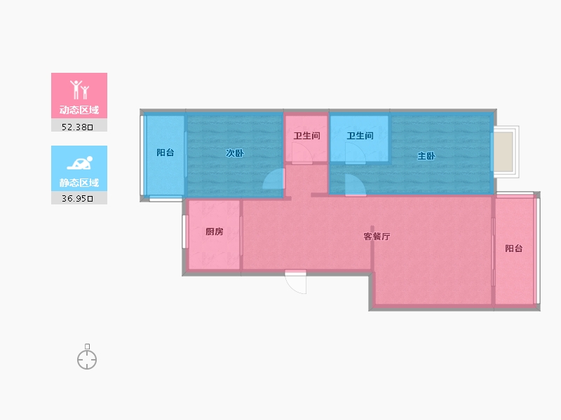 四川省-成都市-超洋花园-75.70-户型库-动静分区