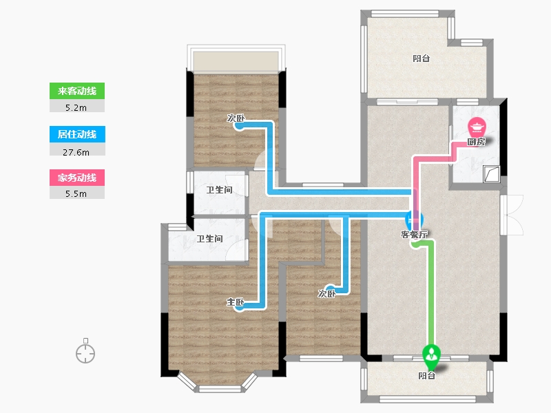 贵州省-贵阳市-中天未来方舟E3组团-120.00-户型库-动静线