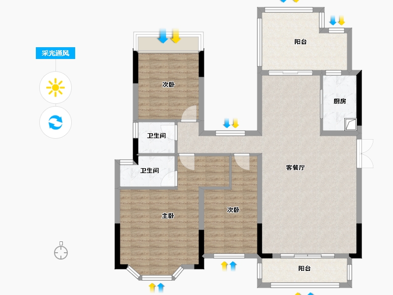 贵州省-贵阳市-中天未来方舟E3组团-120.00-户型库-采光通风