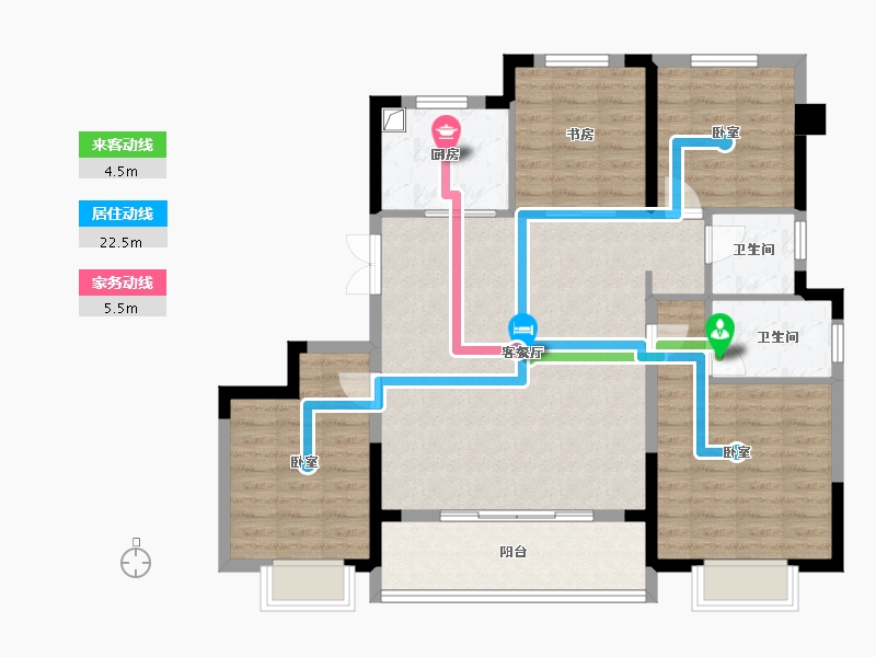 浙江省-温州市-中楠御墅-102.40-户型库-动静线