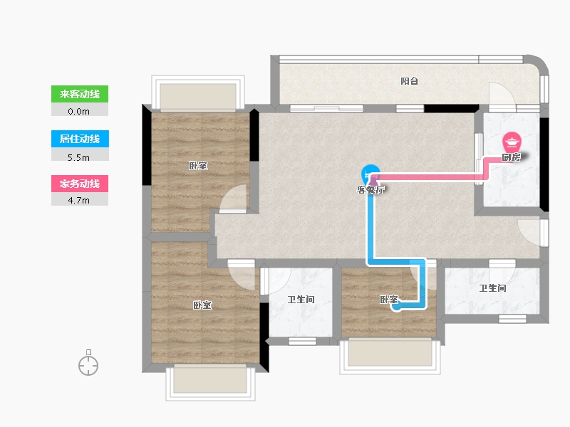 四川省-宜宾市-之语·北城新居-78.39-户型库-动静线