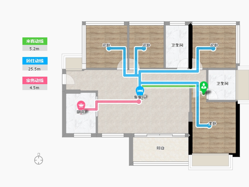 广东省-深圳市-信义金御半山·珑门-80.00-户型库-动静线