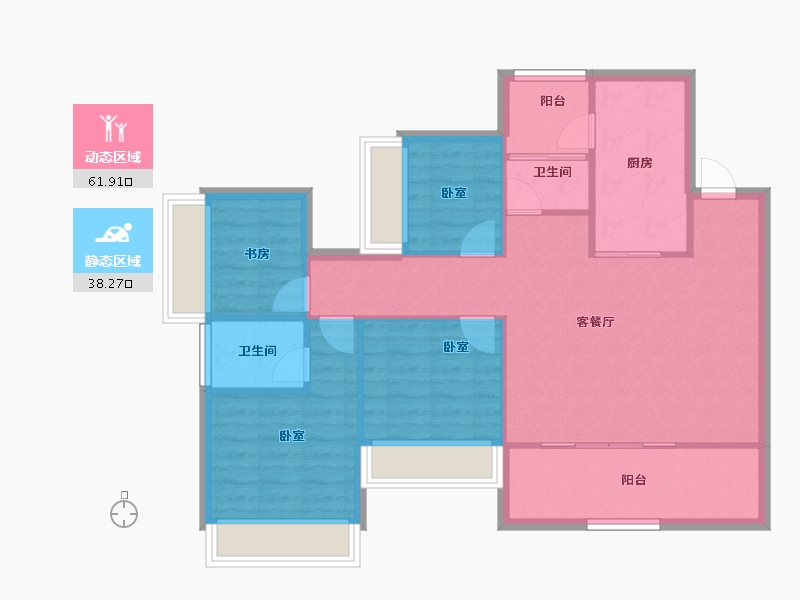 重庆-重庆市-海成百安学府-91.04-户型库-动静分区