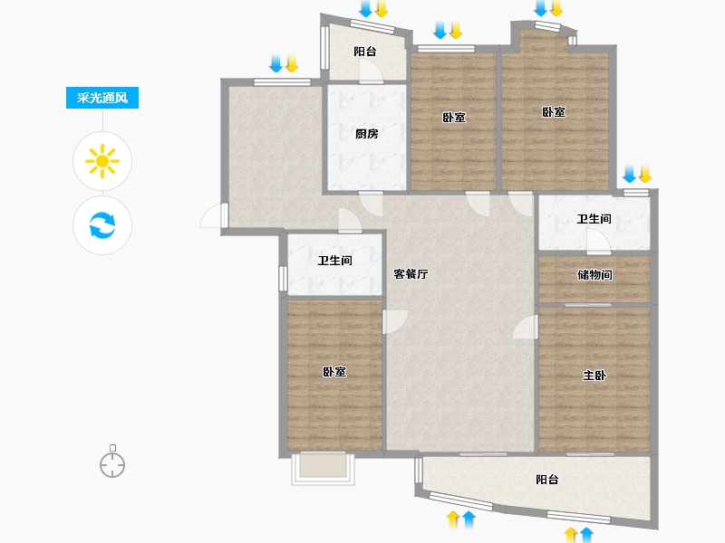 河南省-郑州市-曼哈顿商业广场-160.00-户型库-采光通风