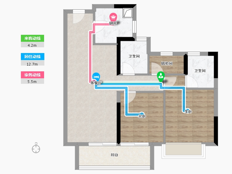 浙江省-杭州市-越秀·星颂府-71.34-户型库-动静线