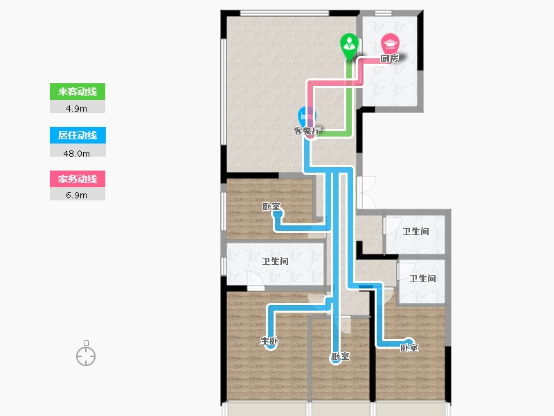 青海省-西宁市-中海·开元壹号紫宸-144.00-户型库-动静线