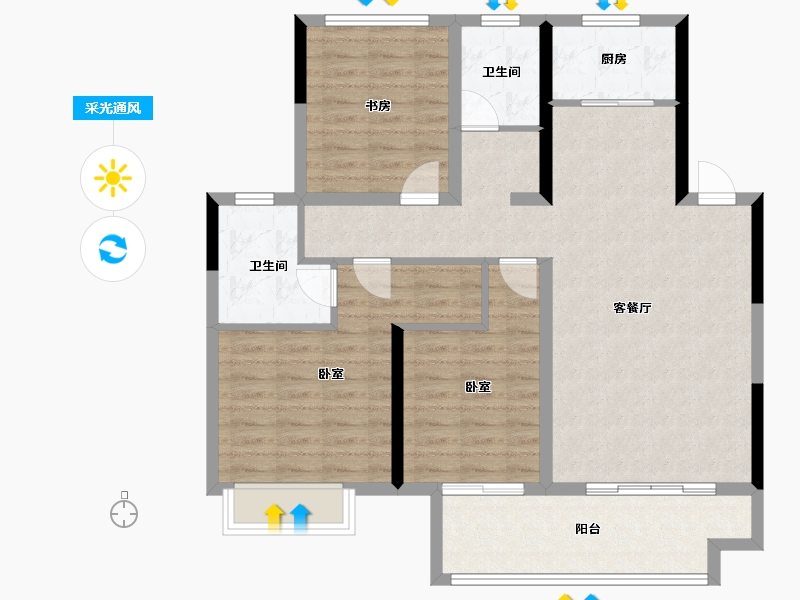 浙江省-绍兴市-中国铁建嵊星湾-99.20-户型库-采光通风