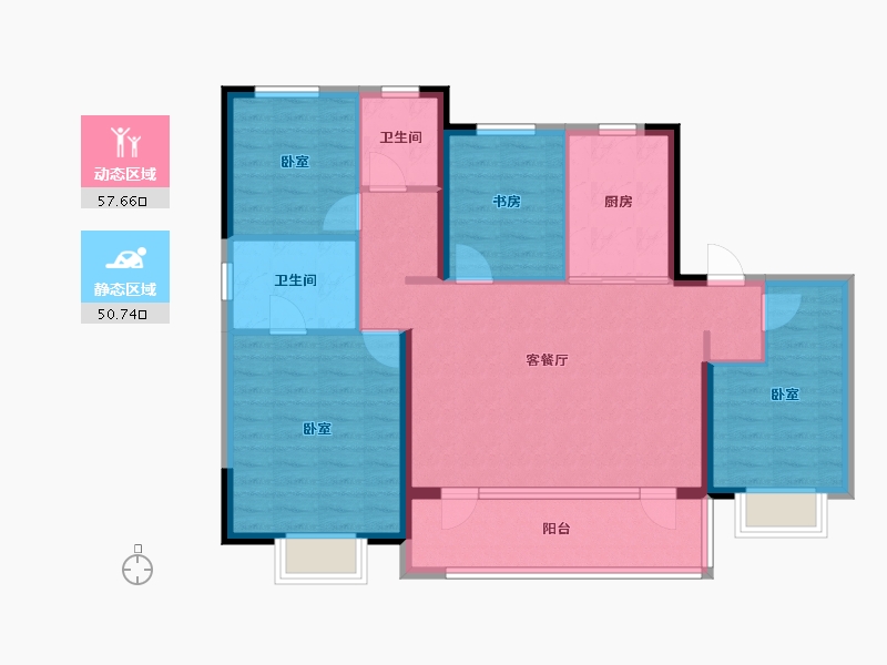 江苏省-无锡市-熙云里-97.41-户型库-动静分区