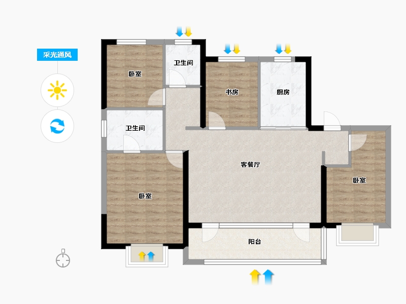 江苏省-无锡市-熙云里-97.41-户型库-采光通风