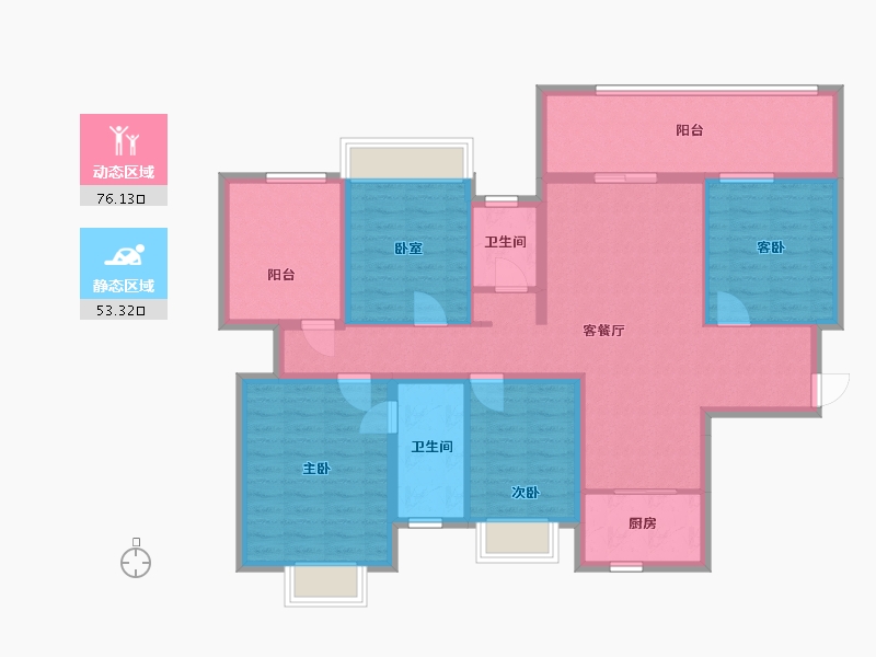 广西壮族自治区-南宁市-锦绣华庭-105.00-户型库-动静分区