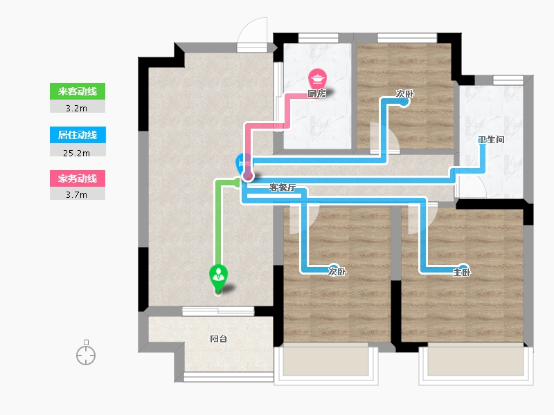 浙江省-绍兴市-天樾东府-66.00-户型库-动静线