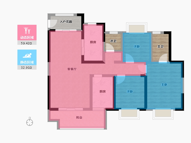 湖北省-襄阳市-华侨城天鹅堡-92.12-户型库-动静分区