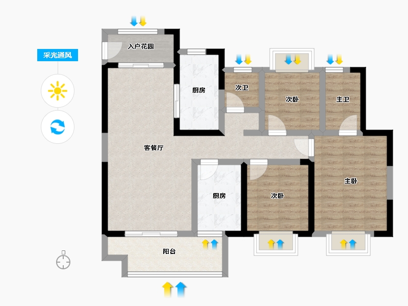 湖北省-襄阳市-华侨城天鹅堡-92.12-户型库-采光通风