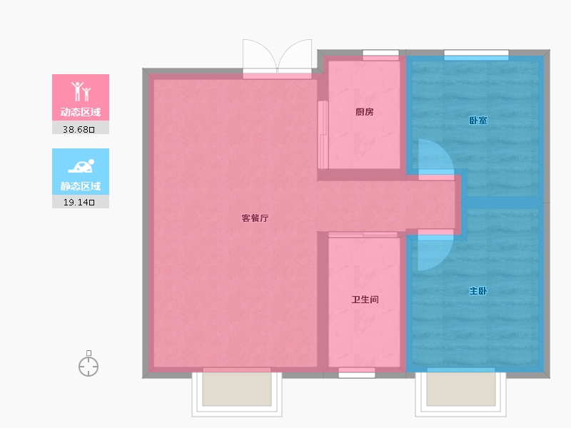 新疆维吾尔自治区-乌鲁木齐市-阳光康城-51.10-户型库-动静分区