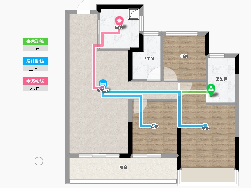 浙江省-杭州市-中天海威云咏汀洲-78.25-户型库-动静线