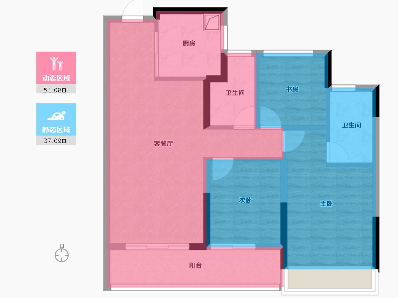 浙江省-杭州市-中天海威云咏汀洲-78.25-户型库-动静分区