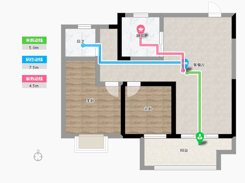 湖北省-襄阳市-华侨城天鹅堡-70.01-户型库-动静线