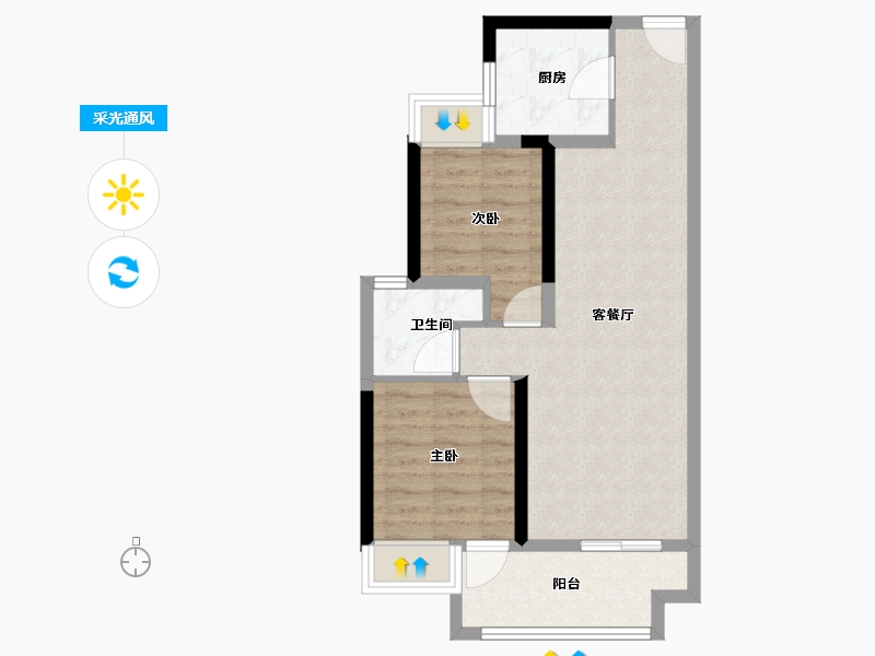 湖北省-武汉市-博大学府城-61.00-户型库-采光通风