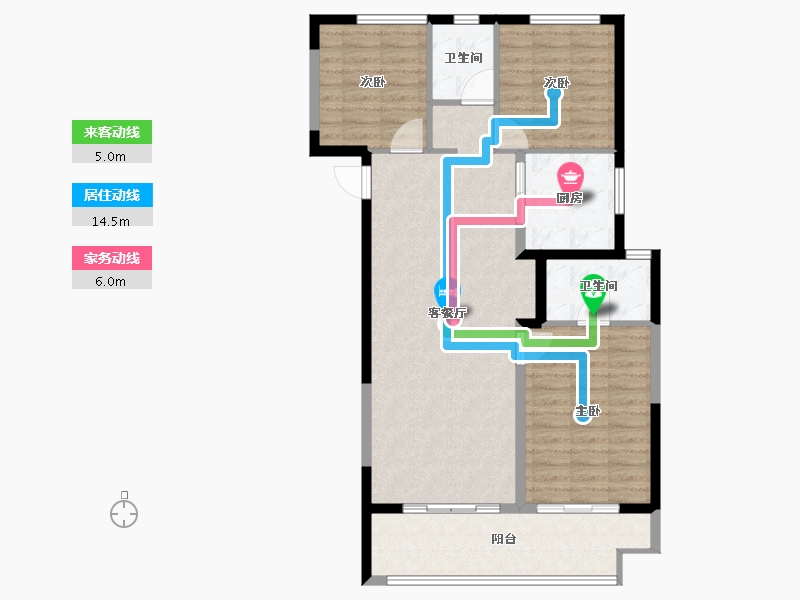 山西省-晋中市-电建地产·晋中洺悦宸苑-94.99-户型库-动静线