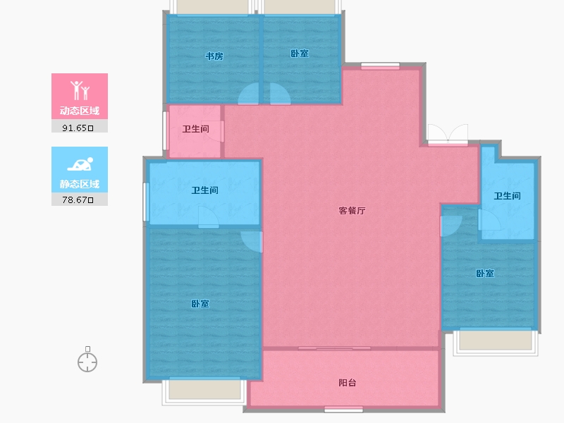 湖北省-武汉市-武汉城建·中央云城-159.03-户型库-动静分区