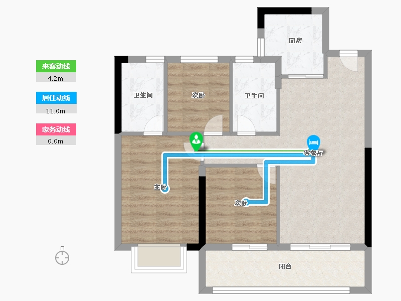 浙江省-宁波市-保利·明玥春汀-71.00-户型库-动静线