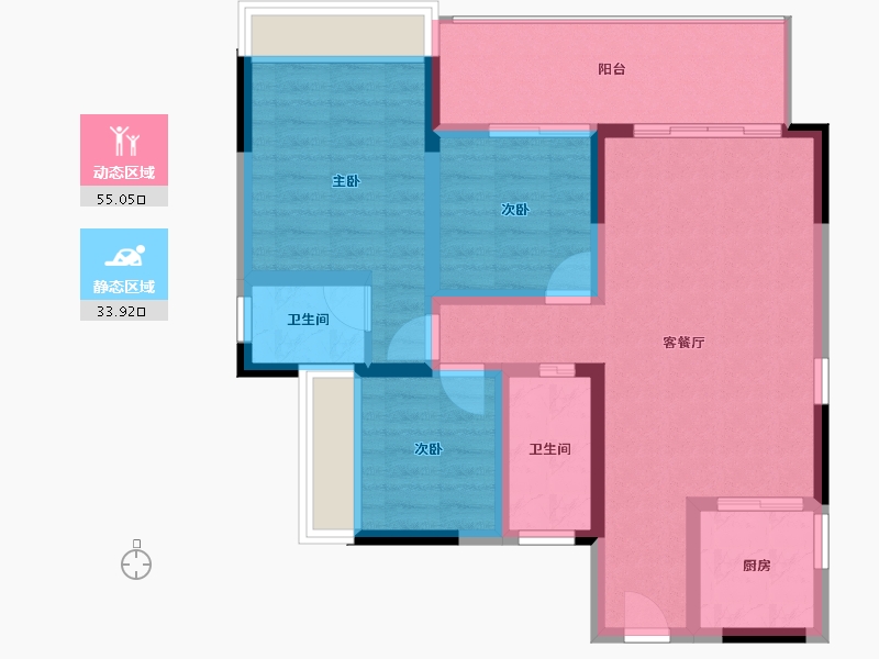 四川省-宜宾市-之语·北城新居-78.88-户型库-动静分区