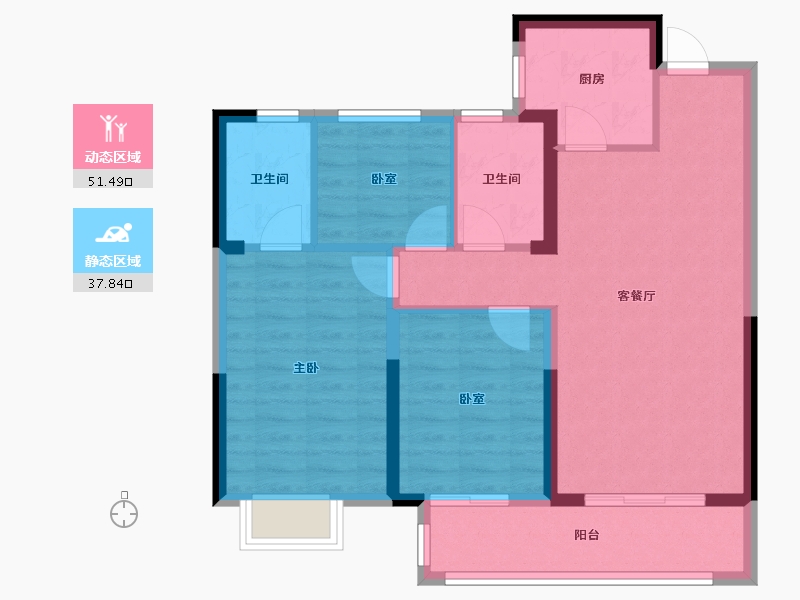 湖北省-武汉市-城投联投誉江南-79.99-户型库-动静分区