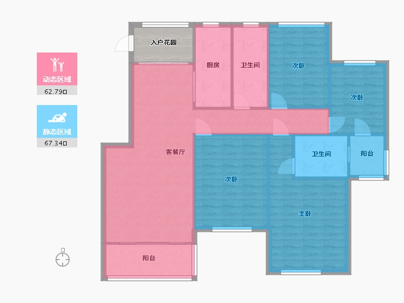 江苏省-苏州市-华园丽都阳光花园-114.40-户型库-动静分区