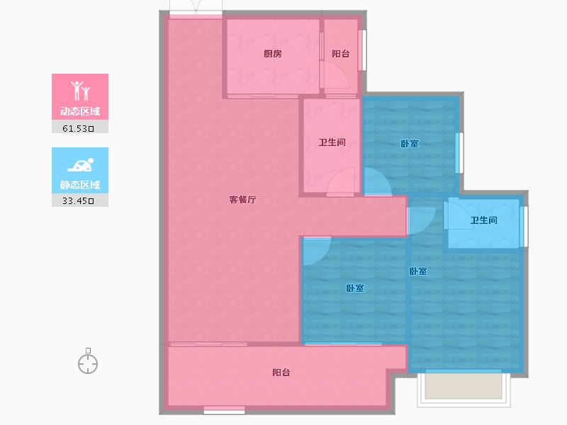 重庆-重庆市-金龙御府-86.94-户型库-动静分区