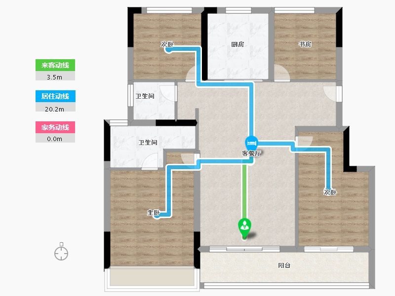 浙江省-绍兴市-金辉象屿观澜云庭-103.00-户型库-动静线