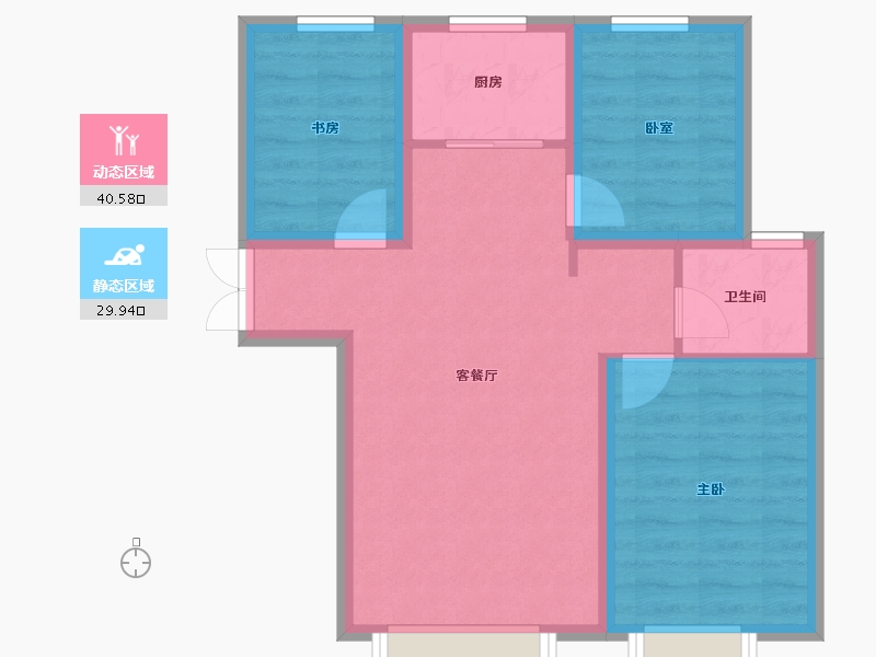 新疆维吾尔自治区-乌鲁木齐市-阳光康城-62.79-户型库-动静分区