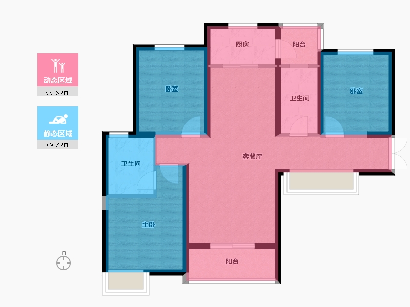 陕西省-西安市-御锦城-84.28-户型库-动静分区