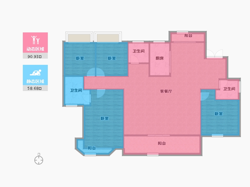 湖南省-长沙市-青竹湖曦园-138.04-户型库-动静分区