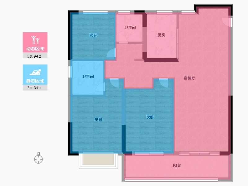 浙江省-宁波市-保利·明玥春汀-89.99-户型库-动静分区