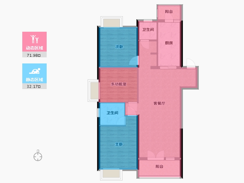 湖北省-武汉市-幸福时代-南区-100.80-户型库-动静分区