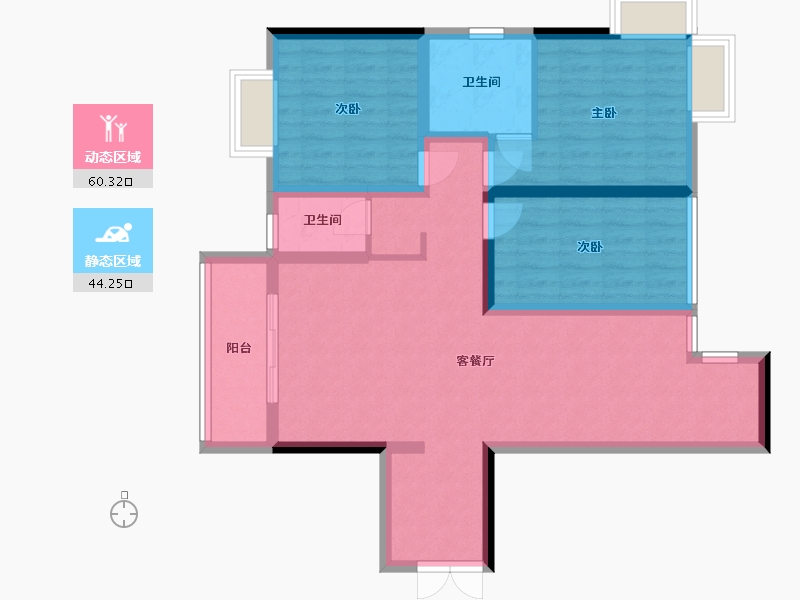 湖南省-岳阳市-南湖领域-96.00-户型库-动静分区