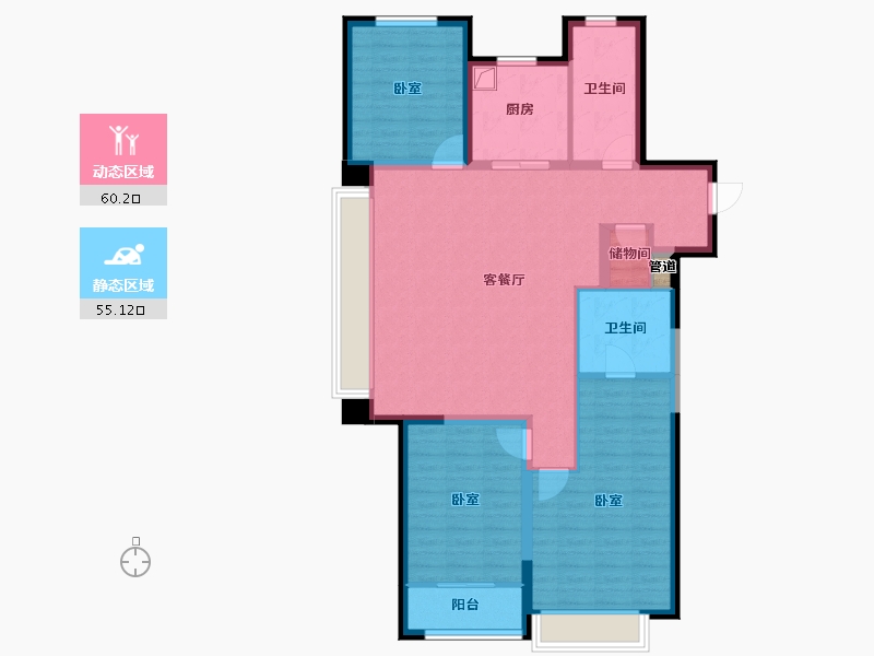 河北省-石家庄市-绿城春和印月-104.00-户型库-动静分区