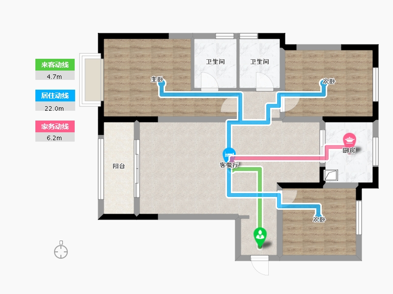 陕西省-榆林市-流水馨城-95.00-户型库-动静线