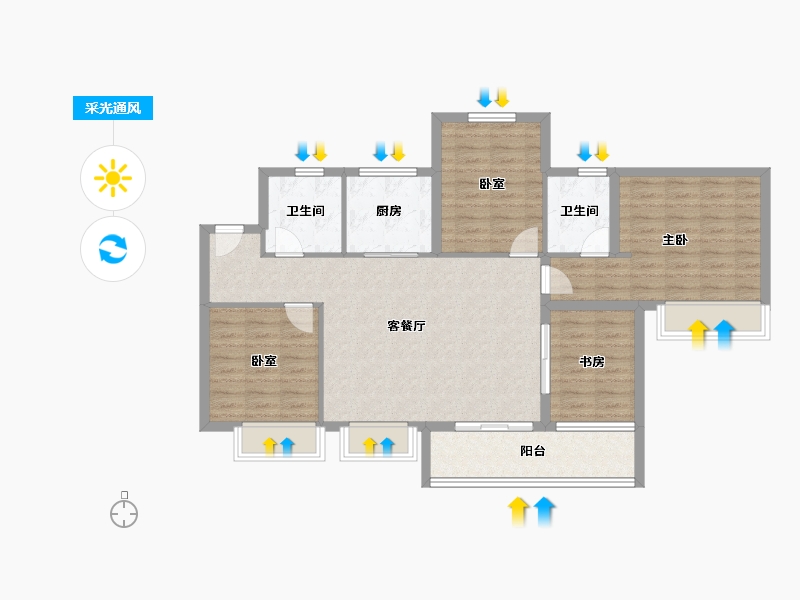 四川省-绵阳市-璟上江澜璟园-98.03-户型库-采光通风