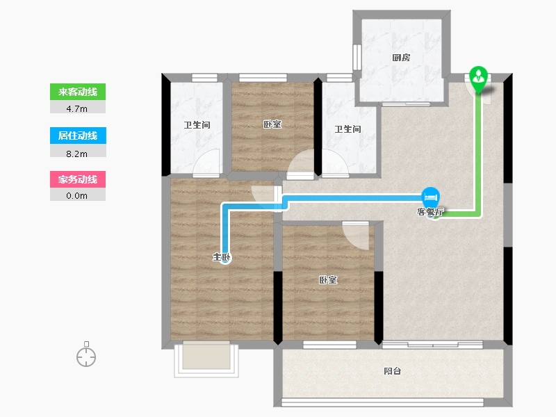 浙江省-宁波市-映樾府-84.00-户型库-动静线