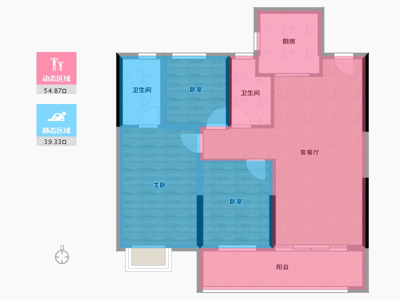 浙江省-宁波市-映樾府-84.00-户型库-动静分区