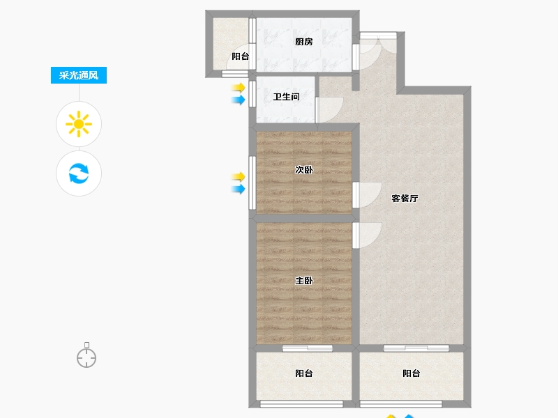 河南省-南阳市-田源新城-78.40-户型库-采光通风