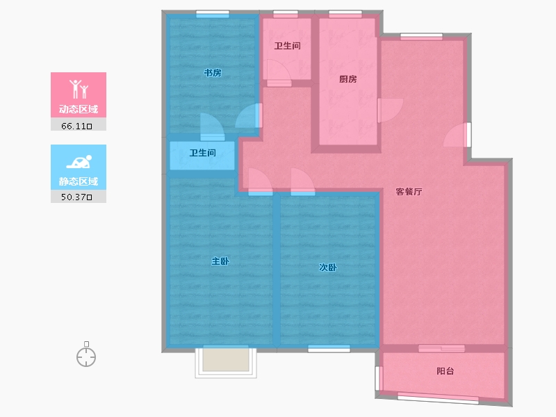 上海-上海市-中星怡景花园-127.00-户型库-动静分区