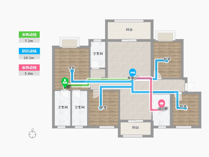 湖南省-郴州市-金麟府-110.12-户型库-动静线