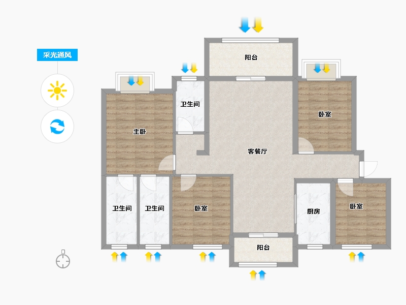 湖南省-郴州市-金麟府-110.12-户型库-采光通风