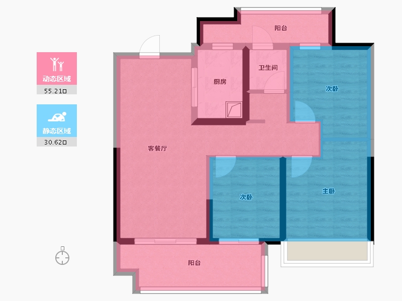 河南省-安阳市-利源·光明壹号-75.21-户型库-动静分区