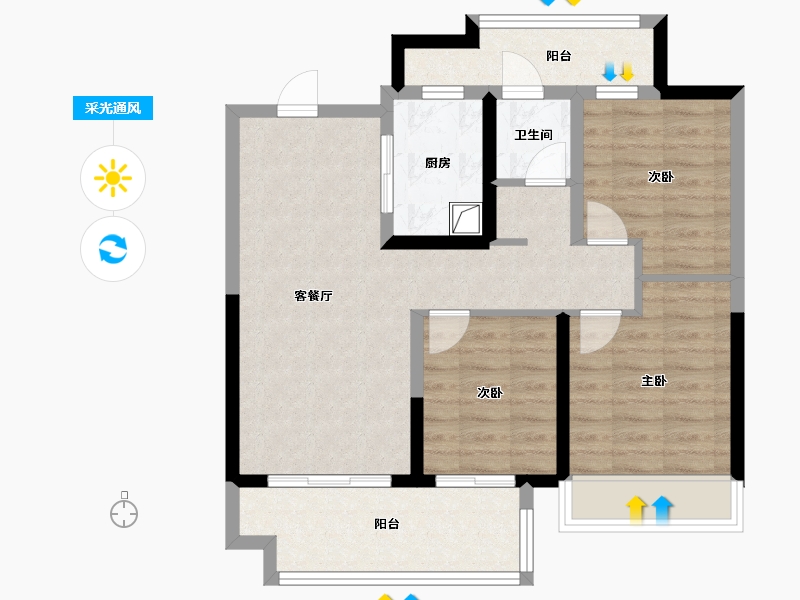 河南省-安阳市-利源·光明壹号-75.21-户型库-采光通风