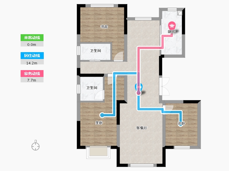 新疆维吾尔自治区-乌鲁木齐市-金阳·金宇华庭-91.39-户型库-动静线