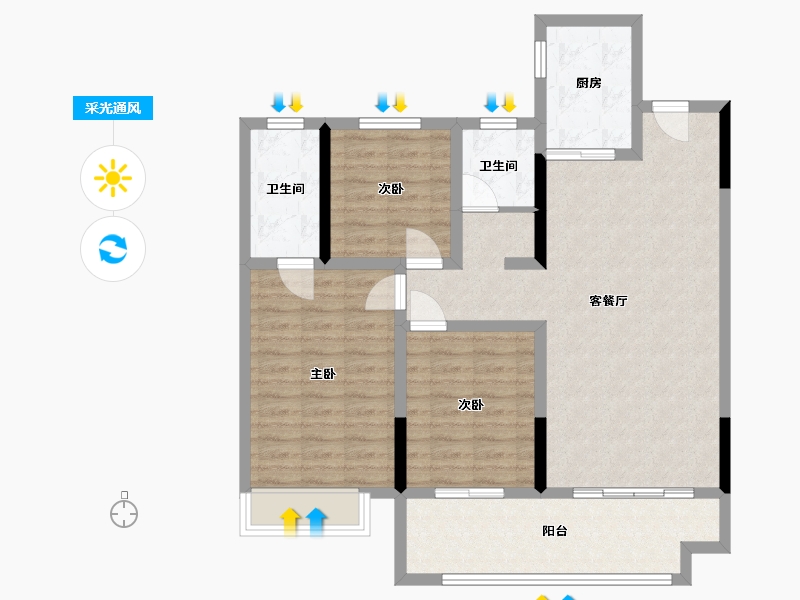 河南省-南阳市-铭袖锦运-96.00-户型库-采光通风