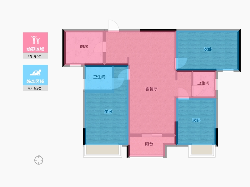 河南省-南阳市-建业森林半岛4期·天悦-91.99-户型库-动静分区